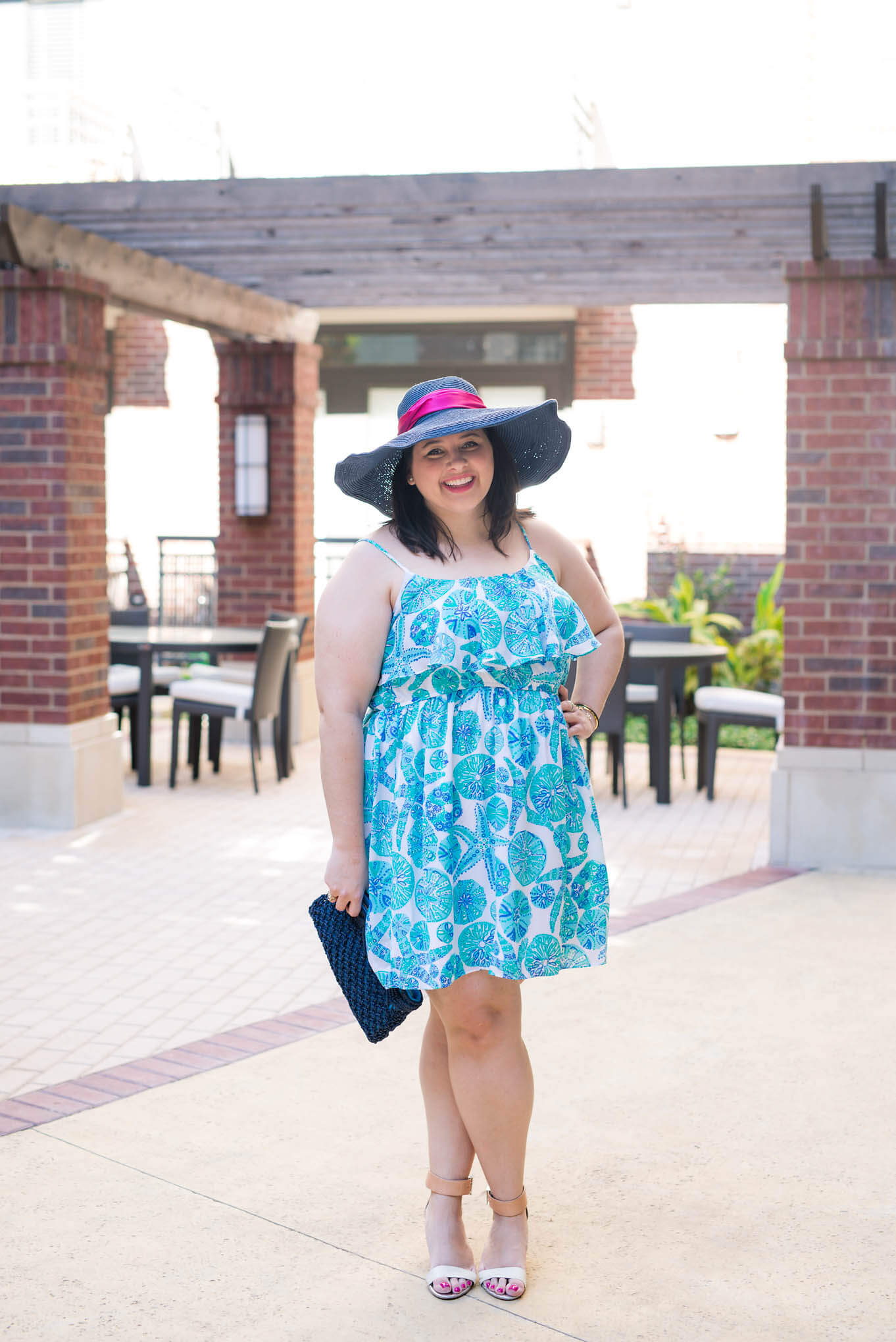 Kentucky Derby Attire - Something Gold, Something Blue fashion blog - What to wear to the Kentucky Derby, What to wear to a kentucky derby party, Lilly pulitzer, Marley Lilly hat, Sam Edelman Shoes