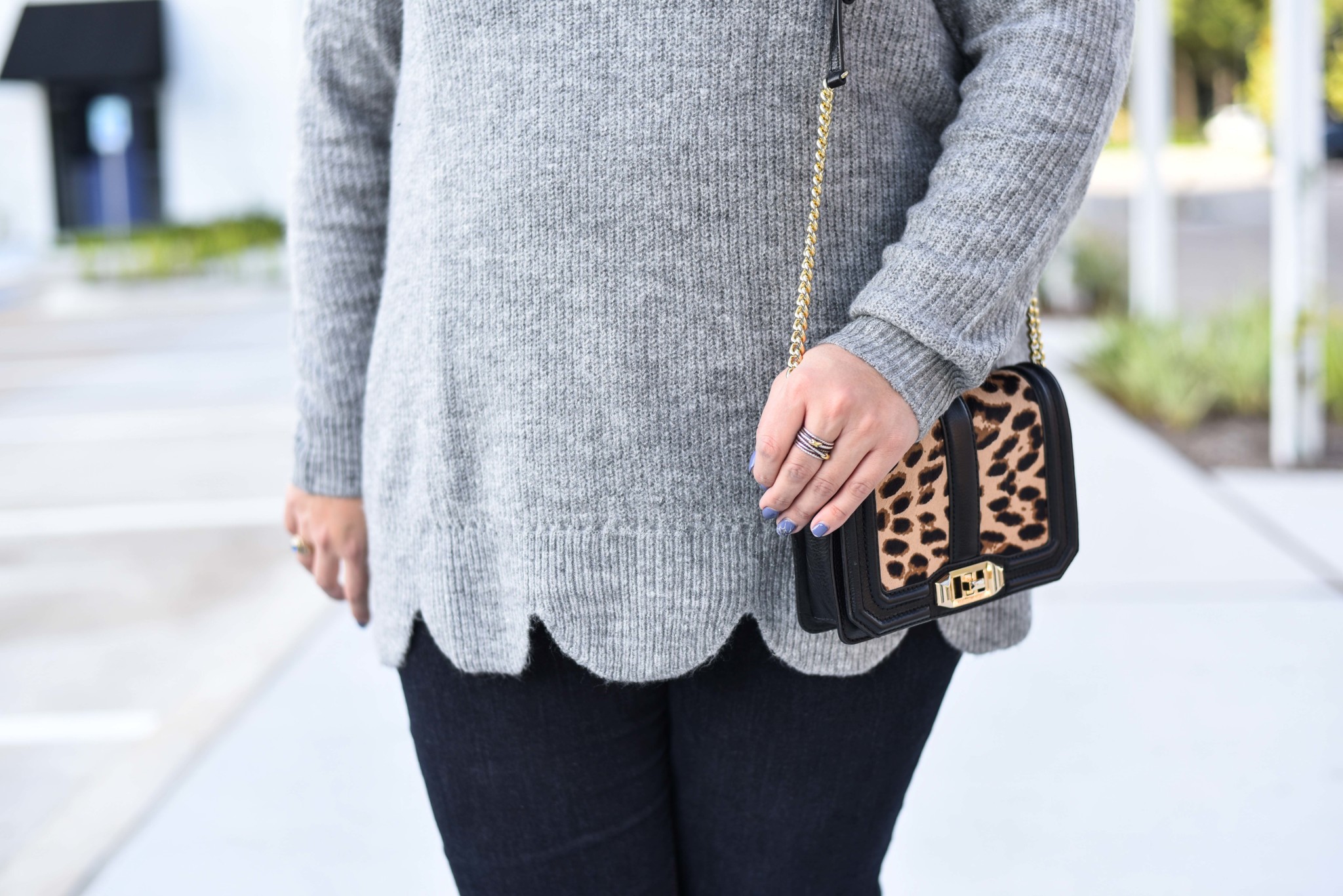 Gorgeous scallop detail on this grey sweater from Lane Bryant