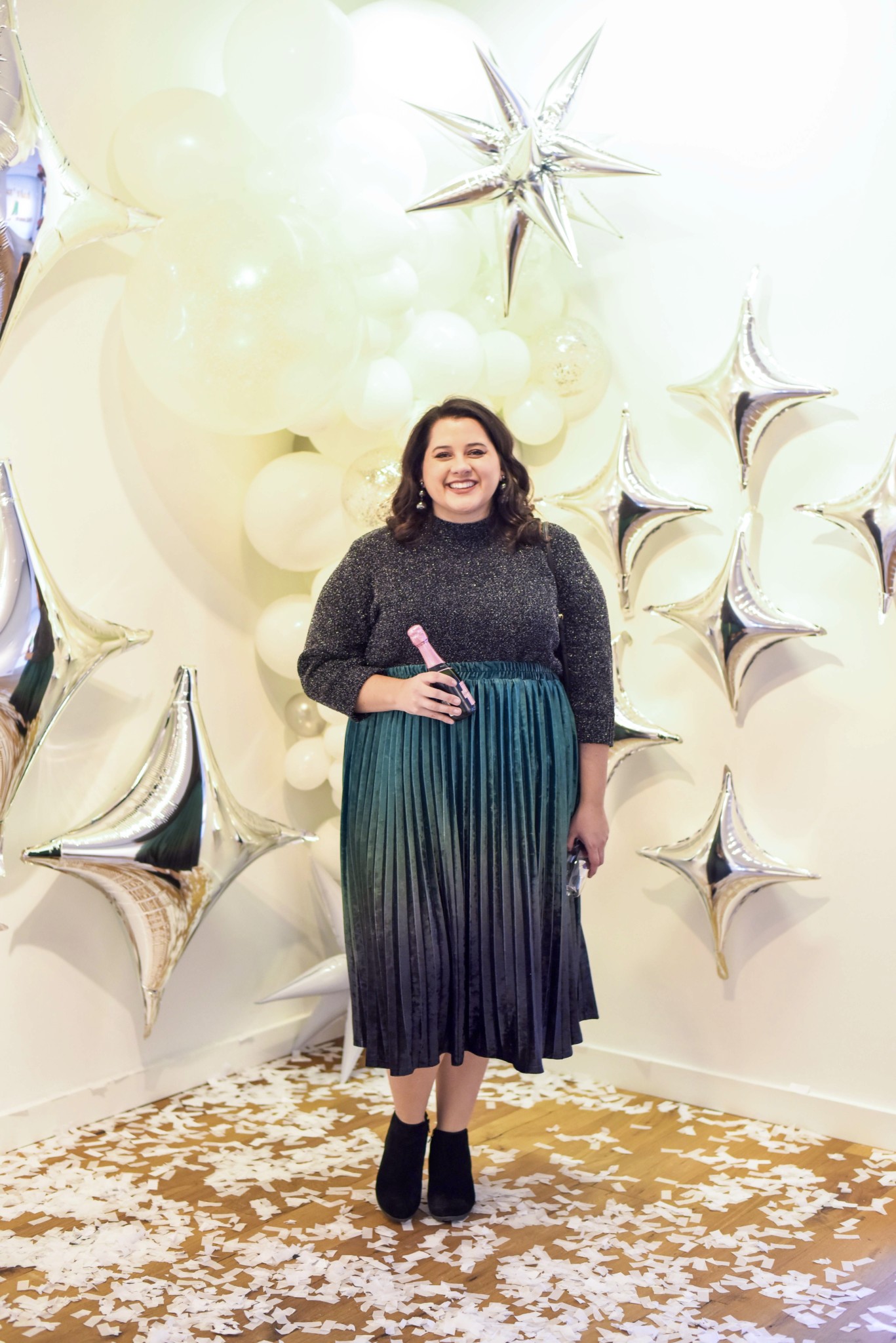 An ombre velvet skirt perfect for New Year's Eve 2019