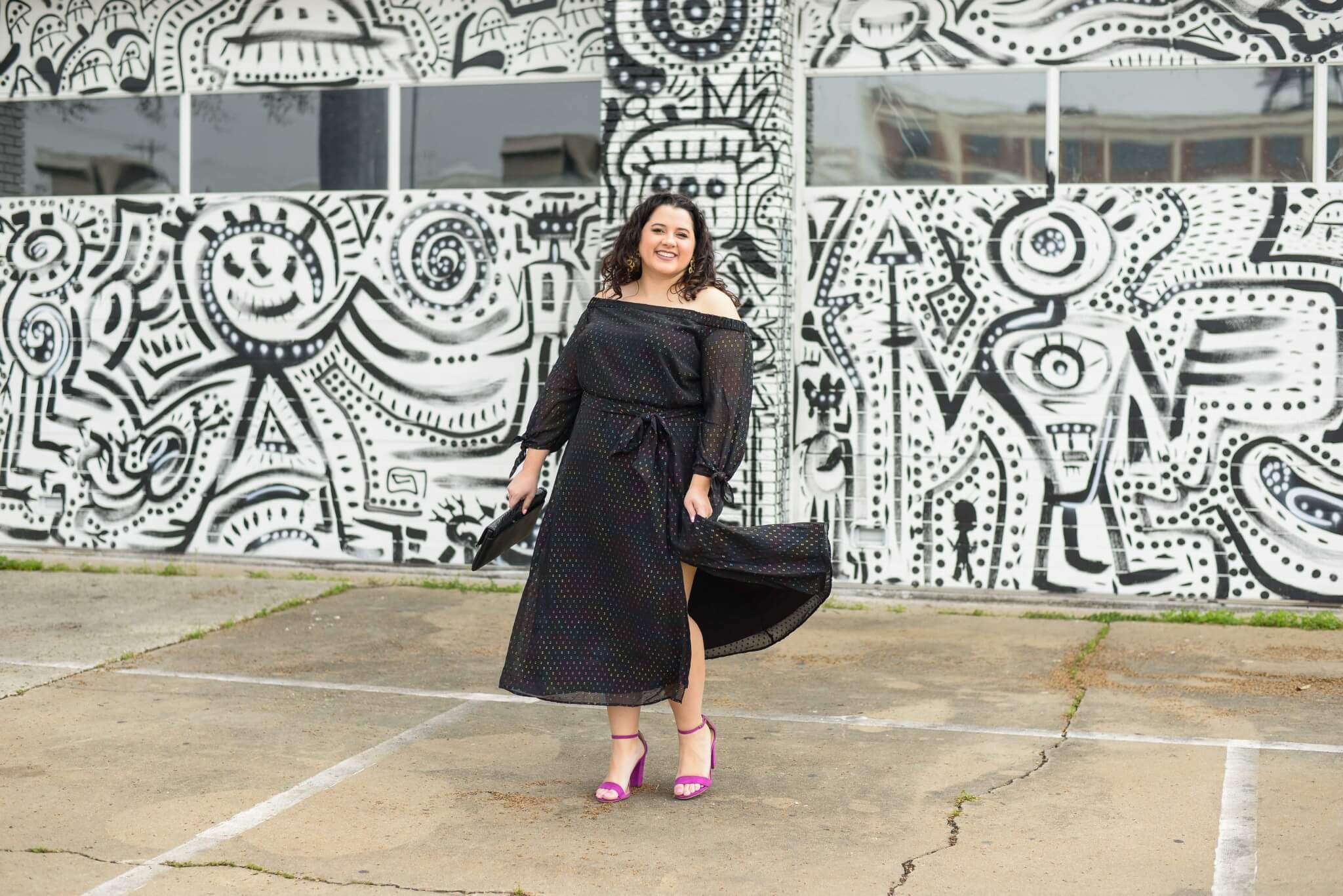 Feeling fancy in a colorful LBD from Eloquii #plussizestyle