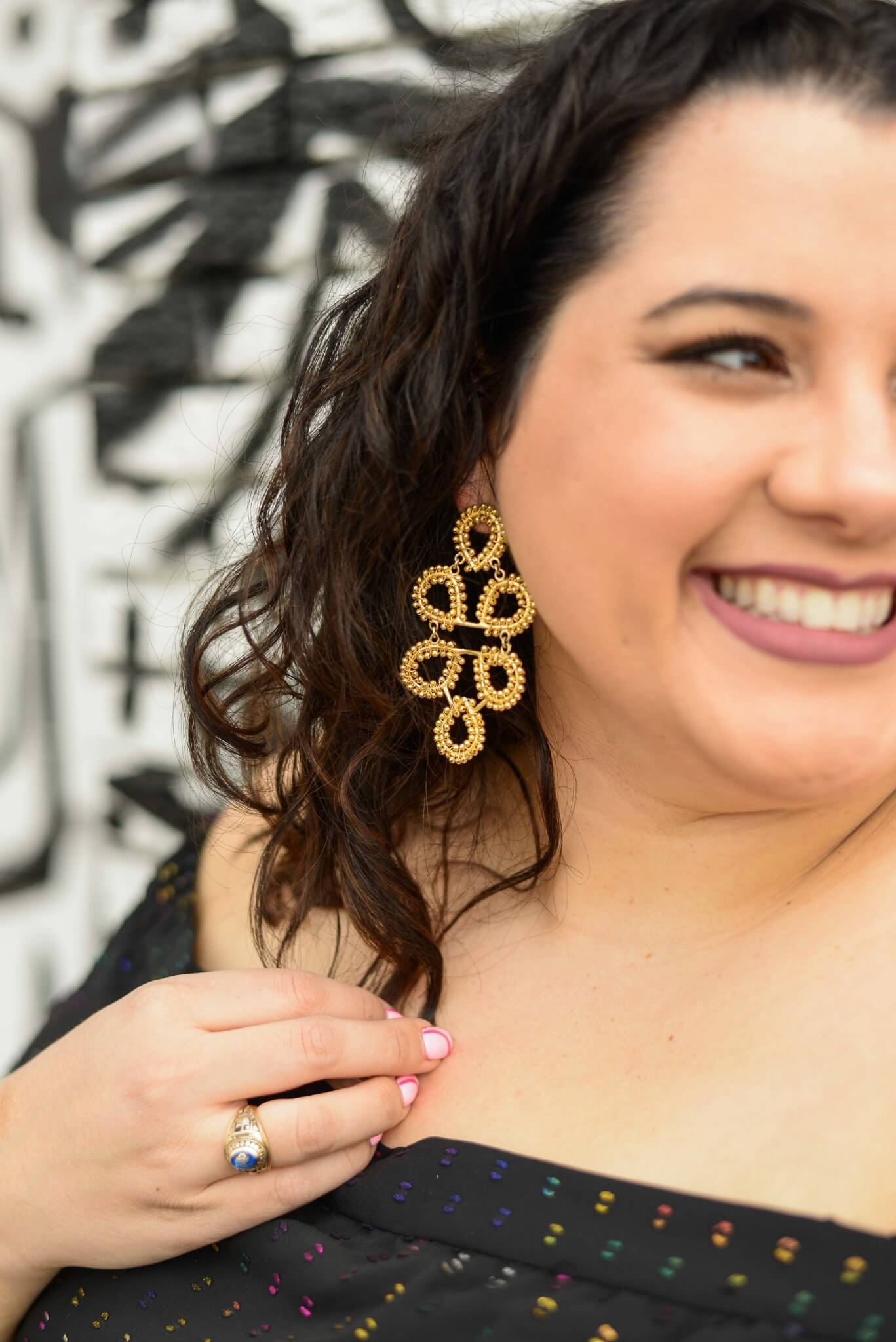 Gold statement earrings are always a good idea