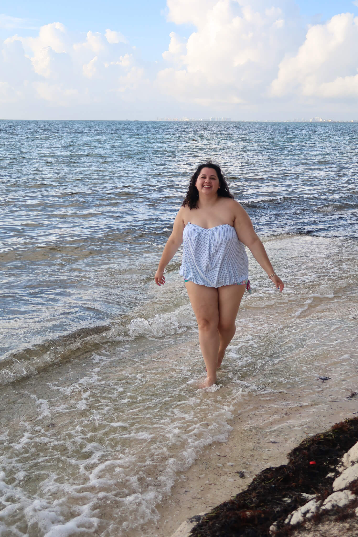 Wearing a plus size tankini on a recent trip to Mexico #BeachILookGood