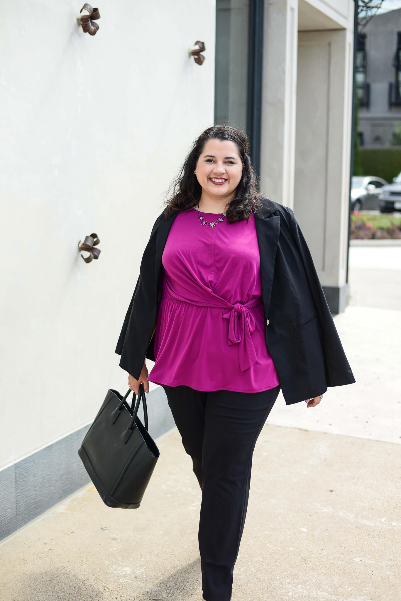 Heading into the office with a spring in my step because I'm feeling wonderful in my Lane Bryant plus size workwear from their latest collection. 
