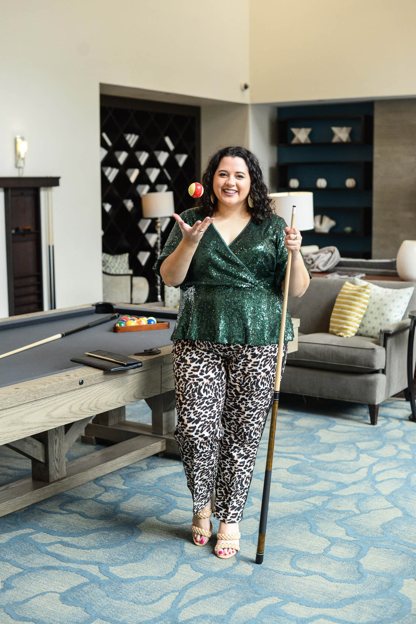 Lots of sparkle and a bold animal print makes for the perfect plus size pants 