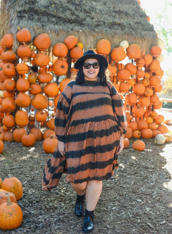 Anthropologie's plus size collection, A+, has been nothing short of it's name and this orange and black tunic does not disappoint.