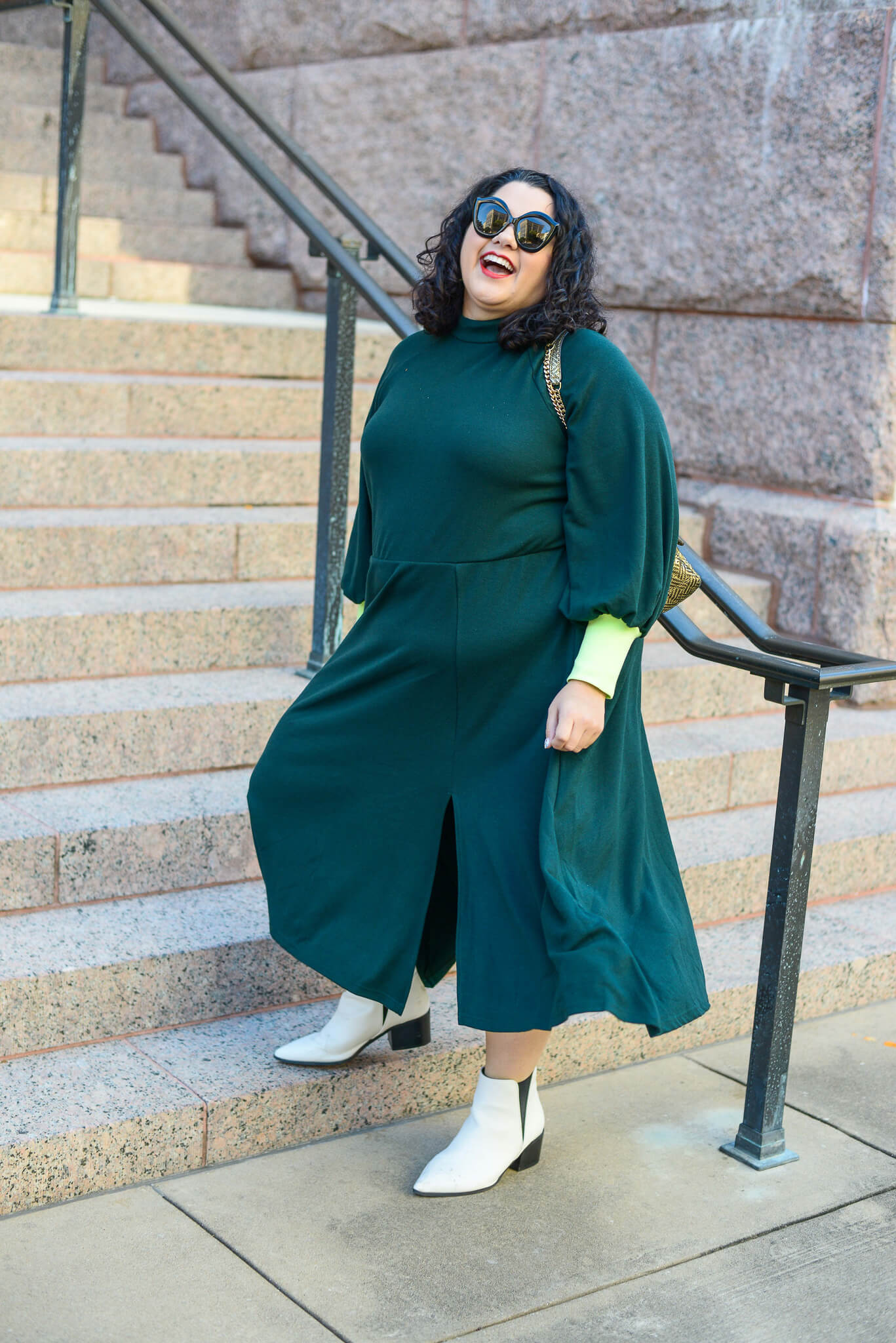 How to style an emerald long sleeve dress plus size