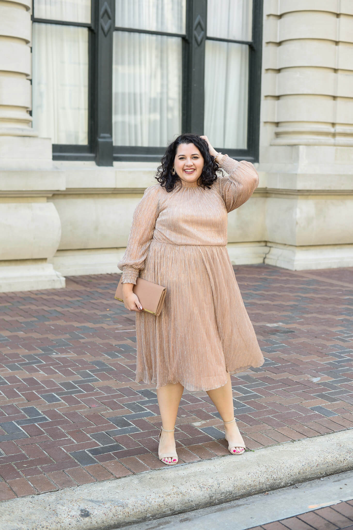 Eloquii is always creating the best plus size dresses and this rose gold one is perfect for any party