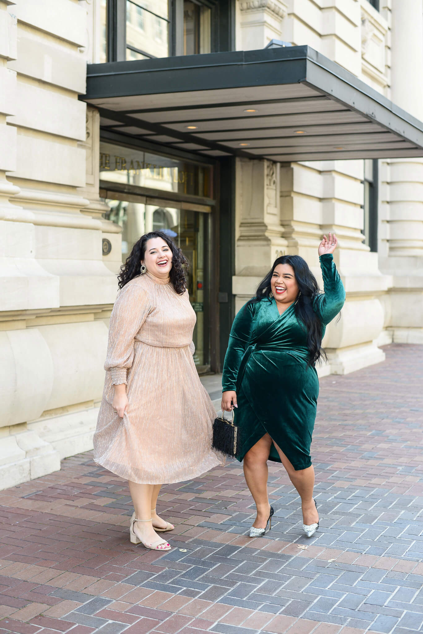 Dancing into the new year in a gorgeous rose gold dress