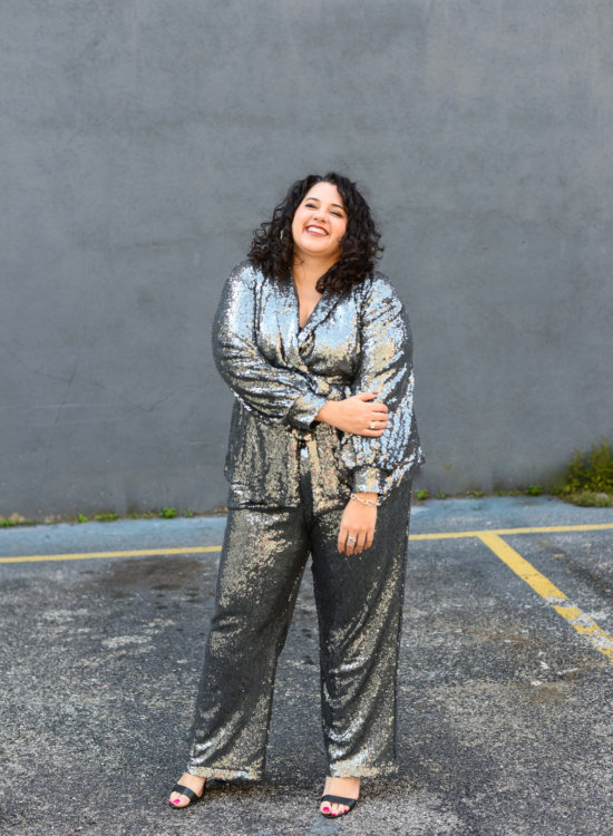 I've always loved picking out the perfect New Years Eve outfit and this plus size sequin suit is perfect to ring in the new decade!