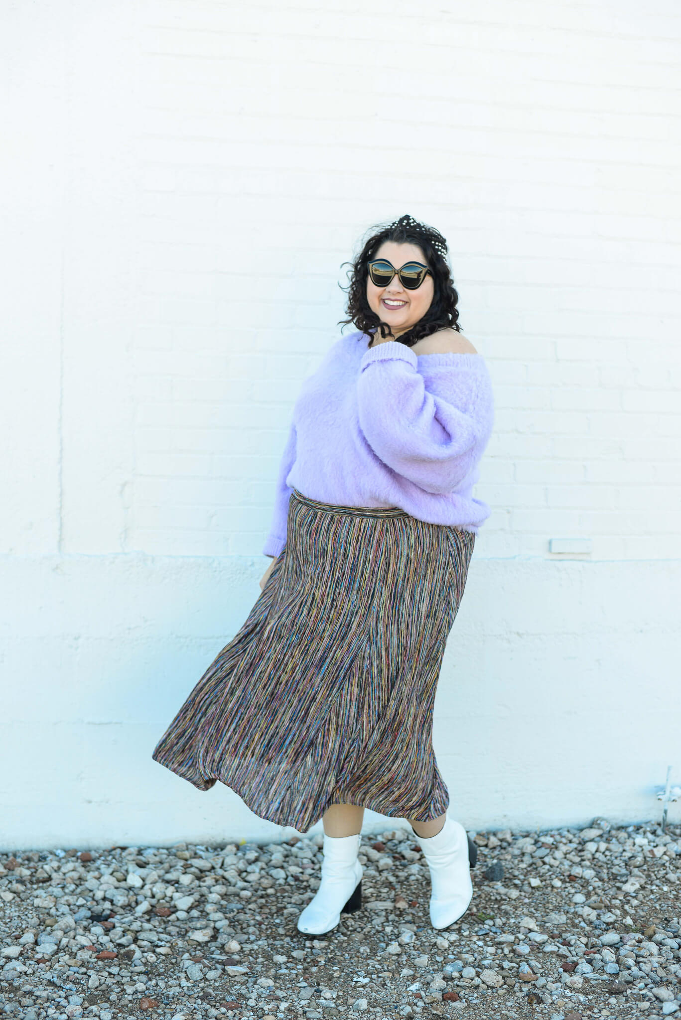 How to style a colorful plus size skirt
