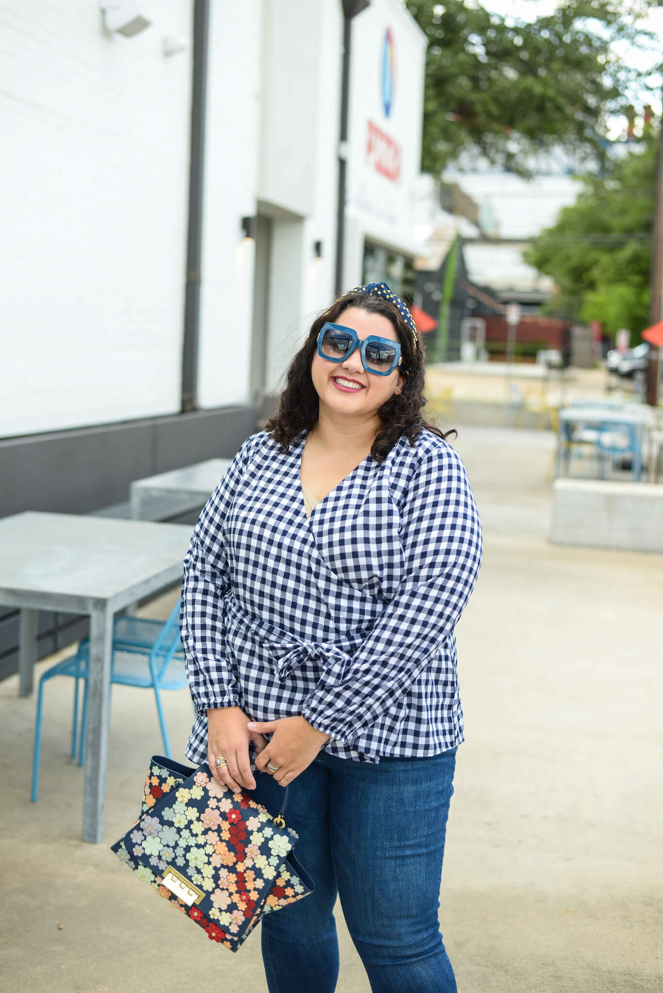 Plus size gingham top