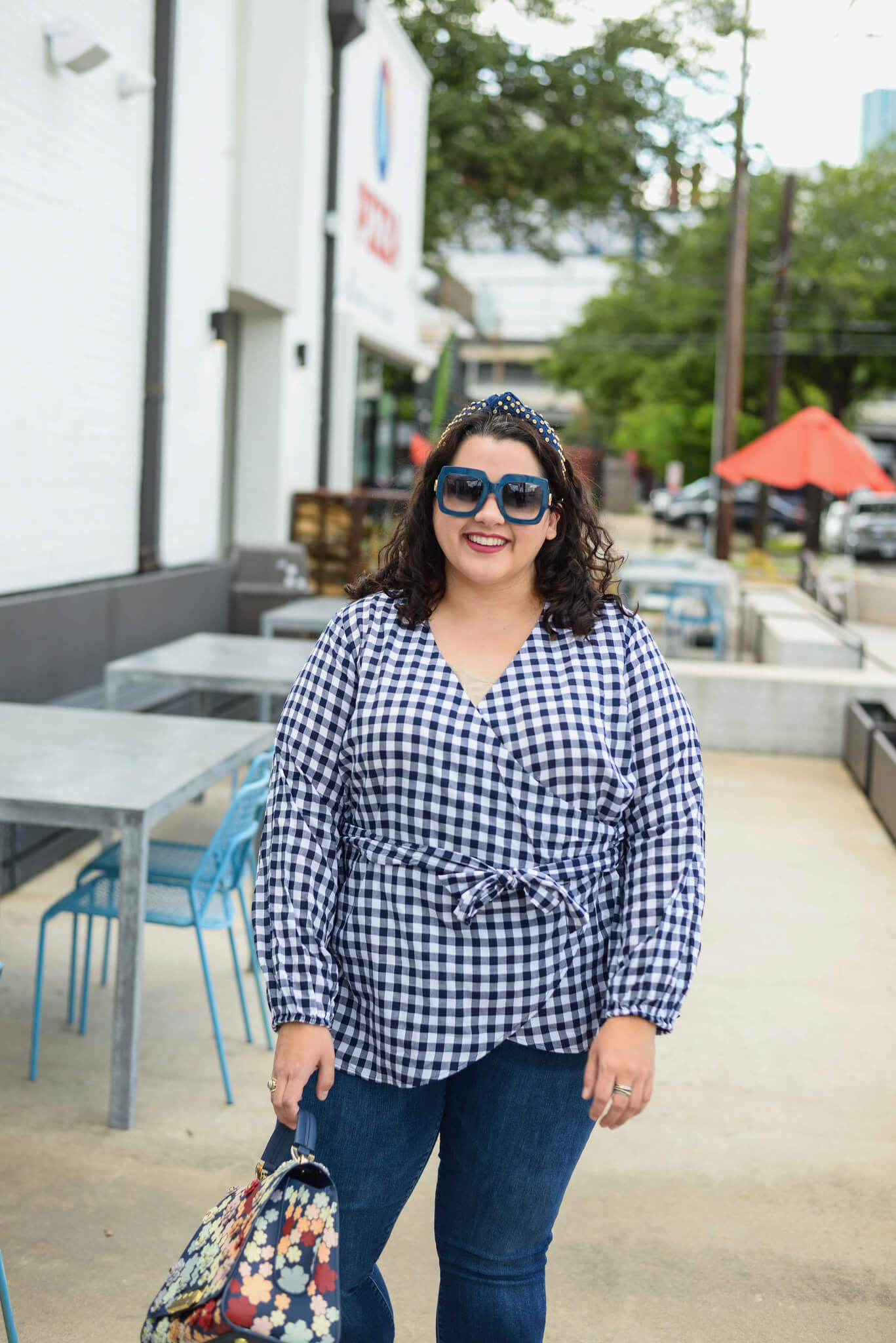 Plus size gingham top