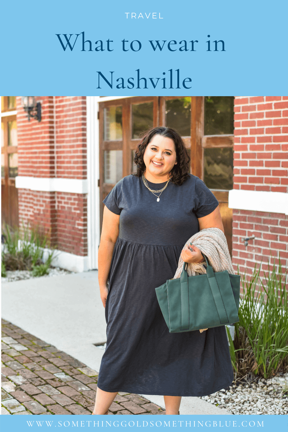 It's always tough to decide what to pack for a trip to a new city. This post shares what to consider when packing for a trip to Nashville, Tennessee with a few of my favorite plus size options that I wore on a recent fall trip to Music City.